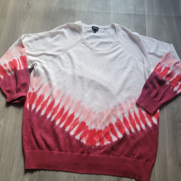 Torrid Womens Red & White Tie-Dye Sweater Size 3 - Picture 1 of 3